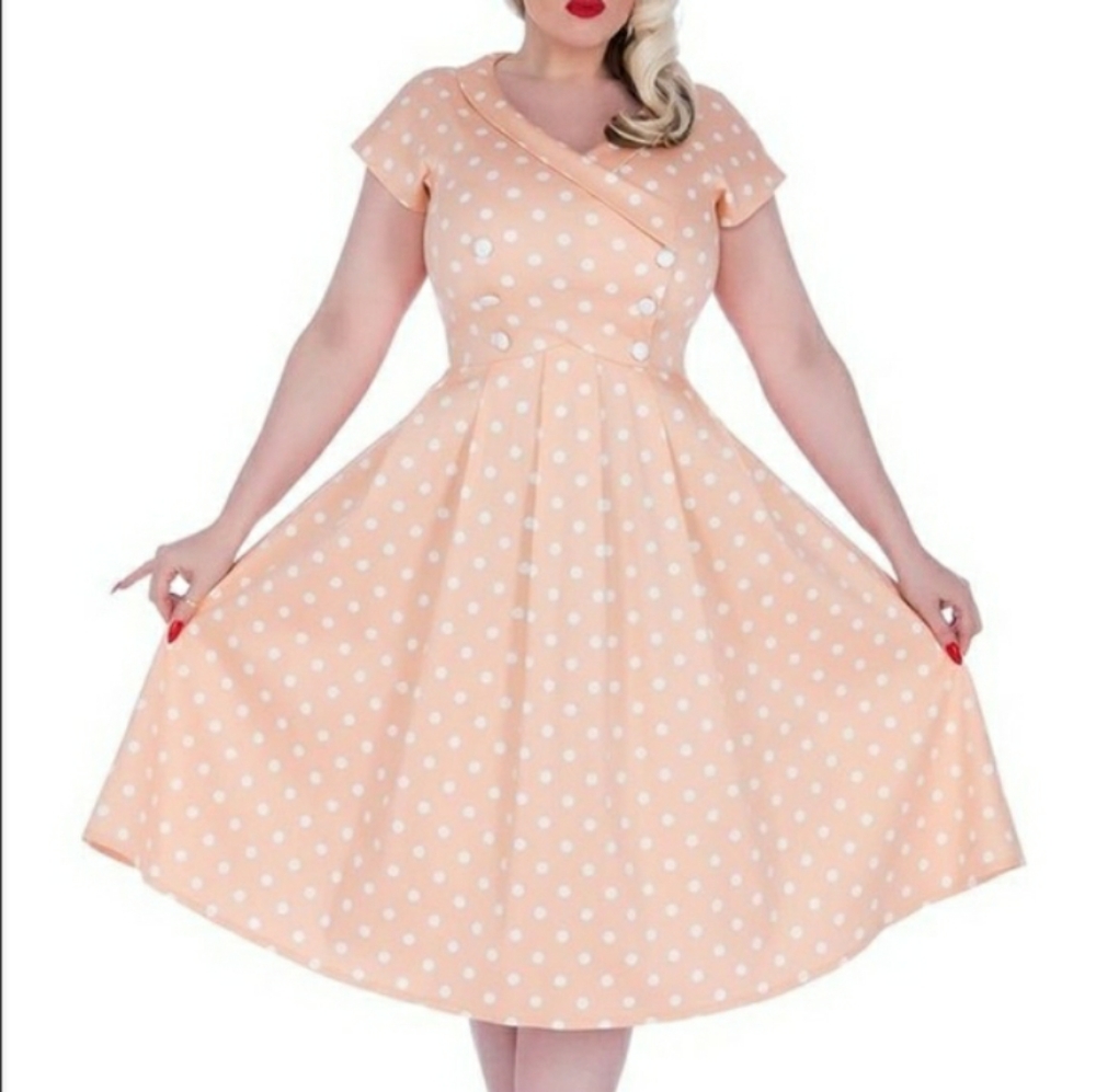 Pink Polka Dot Swing Dress
